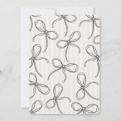 ブラックコケットボウベージュベビストライプのーシャワー 招待状 (裏面)