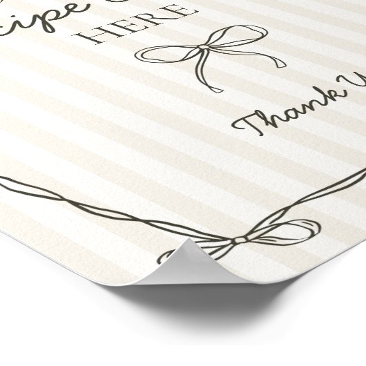 ブラックコケットボウベージュ共有アレシピブライダル ポスター (角)