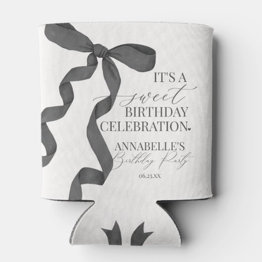 ブラックコケットボーガールバースデーパーティーの好意 缶クーラー (裏面)