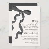 ブラックコケットボーガールバースデーパーティーの招待 (正面/裏面)