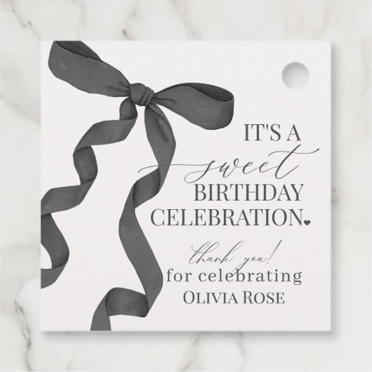 ブラックコケットボーガールバースデーパーティー フェイバータグ (裏面)