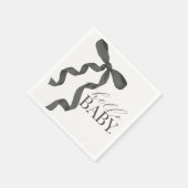 ブラックコケットボーガールベビーシャワーデコール スタンダードカクテルナプキン (角)