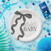 ブラックコケットボーガールベビーシャワーデコール ペーパープレート (パーティー)