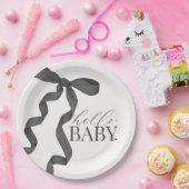 ブラックコケットボーガールベビーシャワーデコール ペーパープレート (パーティー)