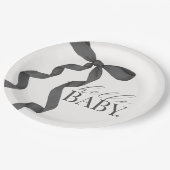 ブラックコケットボーガールベビーシャワーデコール ペーパープレート (アングル)