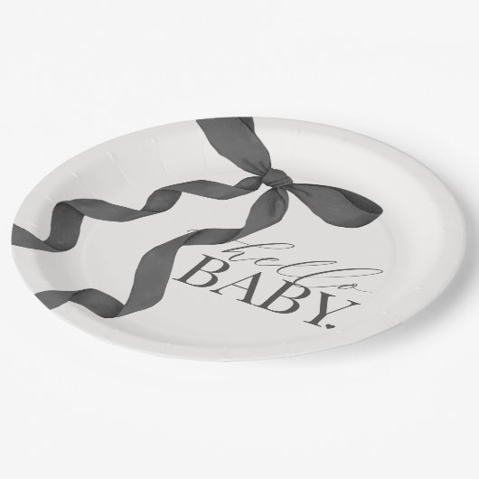 ブラックコケットボーガールベビーシャワーデコール ペーパープレート (アングル)