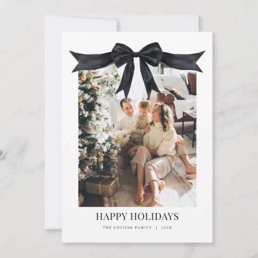 ブラックコケットボーフォトクリスマスカード シーズンカード (正面)