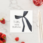 ブラックコケット弓オールドマネー30歳の誕生日 スタンダードカクテルナプキン (インサイチュ)