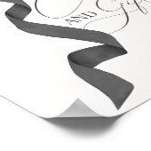 ブラックコケット弓カードとギフトパーティー標識 ポスター (角)