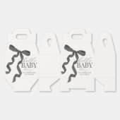 ブラックコケット弓ガールベビーシャワーギフト フェイバーボックス (見開き)