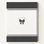 ブラックコケット弓ギフト女の子ベビシャワーレター ノートブック (裏面)