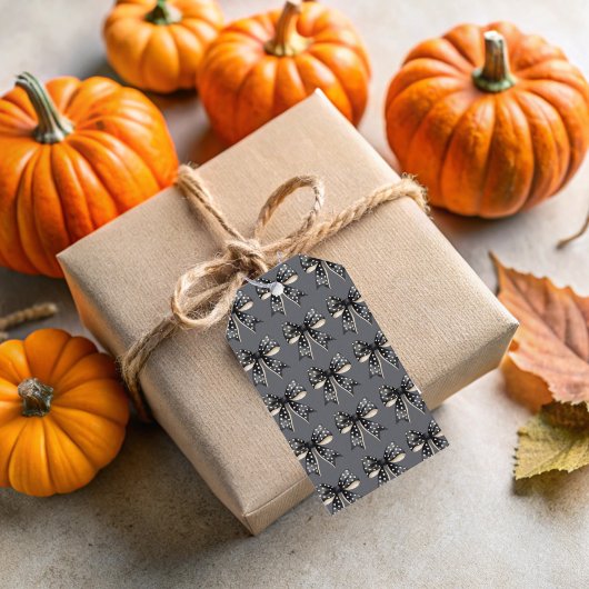ブラックコケット弓グレーハロウィーンギフトラベル ギフトタグ