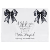 ブラックコケット弓ベビーシャワー ラージペーパーバッグ (裏面)