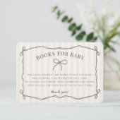 ブラックコケット弓ベージュシャワーブックベビー エンクロージャーカード (スタンド正面)