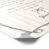 ブラックコケット弓ベージュ言わない赤ちゃんシャワーゲーム ポスター (角)