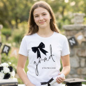 ブラックコケット弓名スクリプト卒業 Tシャツ