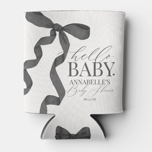 ブラックコケット ボウ ガール ベビーシャワー デザート フェイバーズ 缶クーラー (正面)