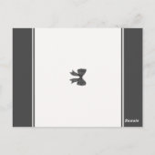 ブラックコケット ボウ ガール 誕生日パーティー 招待状 (裏面)