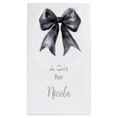 ブラックコケット ボウ ブライダルシャワー スモールペーパーバッグ (裏面)