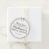 ブラックコケット ボウ ベージュ ストライプ  ブライズ シャワー フェイバータグ (インサイチュ)