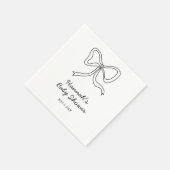 ブラックコケパーソナライズされたット弓ベビーシャワー スタンダードカクテルナプキン (角)