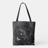 ブラックコッカプーの犬の肖像画ギフト トートバッグ (裏面)