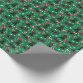 ブラックコッカースパニエル犬ドッグクリスマス ラッピングペーパー (角)