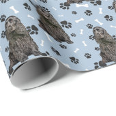 ブラックコッカースパニエル犬ドッグポープリントすべての行事 ラッピングペーパー (ロールコーナー)