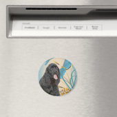 ブラックコッカースパニエル犬及びトンボ磁石 マグネット (インサイチュ (食洗機))