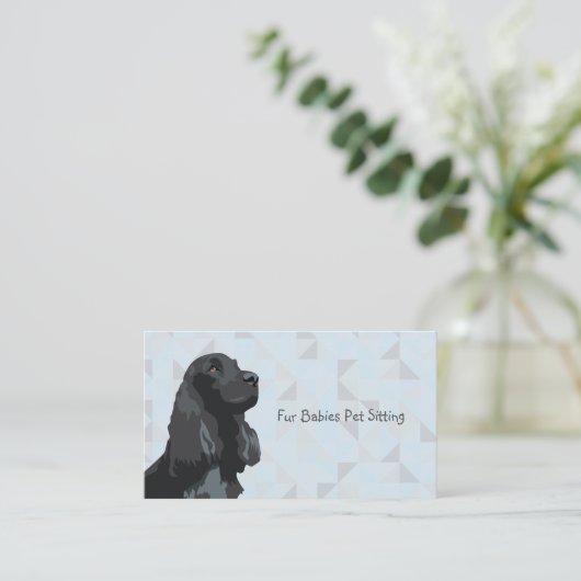 ブラックコッカースパニエル犬名刺 名刺 (スタンド正面)