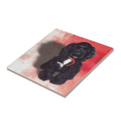 ブラックコッカースパニエル犬子犬 – アビー タイル (側面)