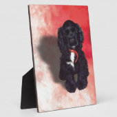 ブラックコッカースパニエル犬子犬 – アビー フォトプラーク (側面)