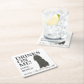 ブラックコッカースパニエル犬結婚ドッグズ スクエアペーパーコースター (インサイチュ)