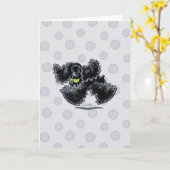 ブラックコッカースパニエル犬遊 カード (黄色い花)