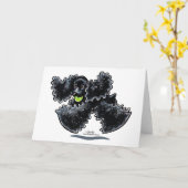 ブラックコッカースパニエル犬遊 カード (黄色い花)