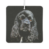 ブラックコッカースパニエル犬顔 カーエアーフレッシュナー (正面)