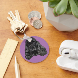 ブラックコッカースパニエル犬 キーホルダー