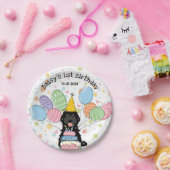 ブラックコックポオカバポウドッグ誕生日 ペーパープレート (パーティー)