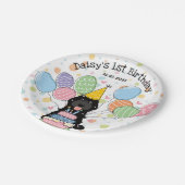 ブラックコックポオカバポウドッグ誕生日 ペーパープレート (アングル)