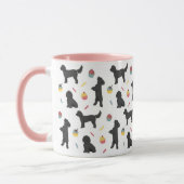 ブラックコックポスとカップケーキのマグカップ マグカップ (左)