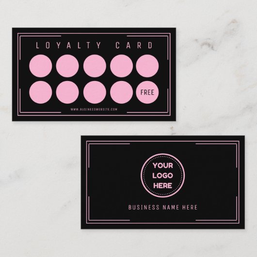ブラックコットンキャンディプロフェッショナルフォーマル追加ロゴ ロイヤリティカード (正面/裏面)