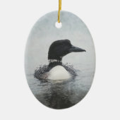 ブラックコモン絵を描ズのカスタムクリスマス セラミックオーナメント (正面)