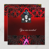 ブラックコルセアスカル&モノグラムレッド 招待状 (正面/裏面)