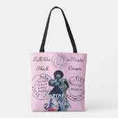 ブラックコルセア海賊の宝のマップ、ピンク薄紫 トートバッグ (裏面)