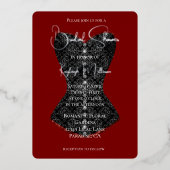 ブラックコルセットブライダルシャワー 箔招待状 (正面)