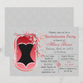 ブラックコルセット エレガントなハウスパーティーの招待状 招待状 (正面/裏面)