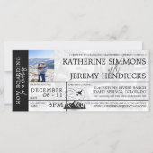 ブラックコロラ結婚ドズボーディングパス招待状 (正面)