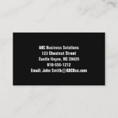 ブラックコンテンポラリーおよびイエローモダンの名刺 名刺 (裏面)