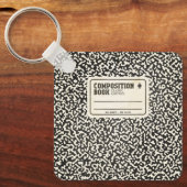 ブラックコンポジションノートキーチェーン キーホルダー (正面)