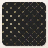 ブラックコースターのダイヤモンドパターン スクエアペーパーコースター (正面)